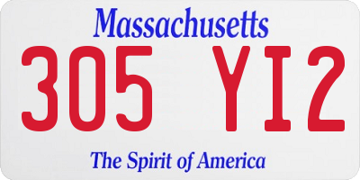 MA license plate 305YI2
