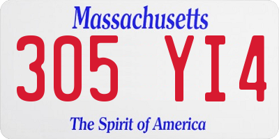MA license plate 305YI4