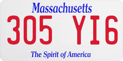 MA license plate 305YI6