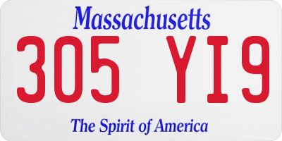 MA license plate 305YI9