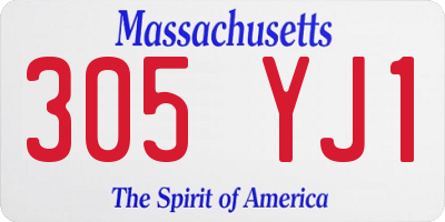 MA license plate 305YJ1