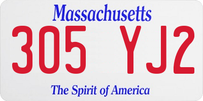 MA license plate 305YJ2