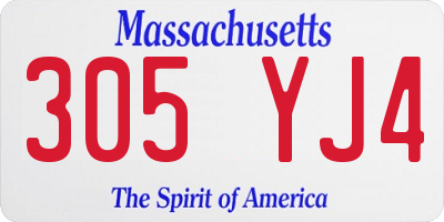 MA license plate 305YJ4