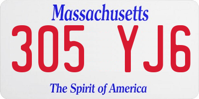 MA license plate 305YJ6