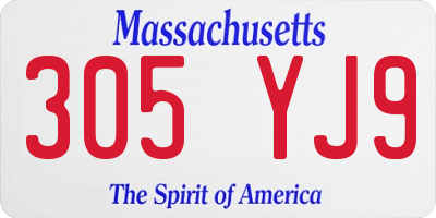 MA license plate 305YJ9