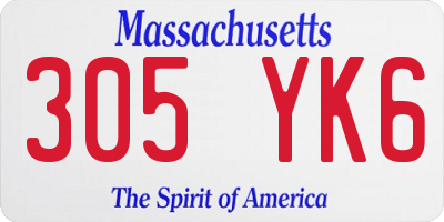 MA license plate 305YK6