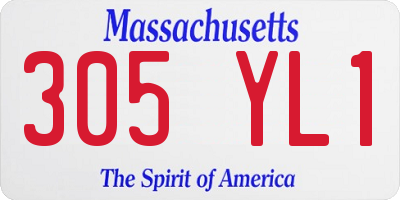 MA license plate 305YL1