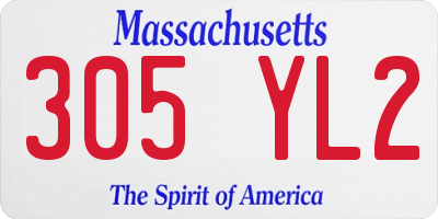 MA license plate 305YL2