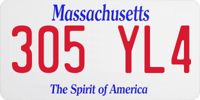 MA license plate 305YL4