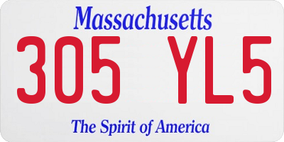 MA license plate 305YL5