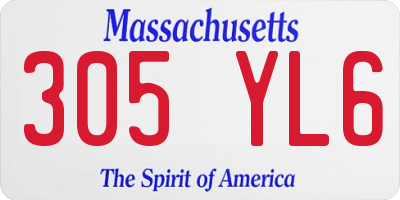 MA license plate 305YL6