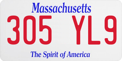 MA license plate 305YL9