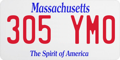 MA license plate 305YM0