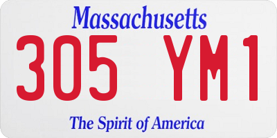 MA license plate 305YM1