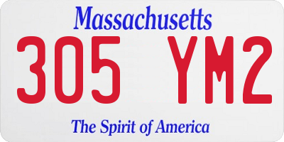 MA license plate 305YM2
