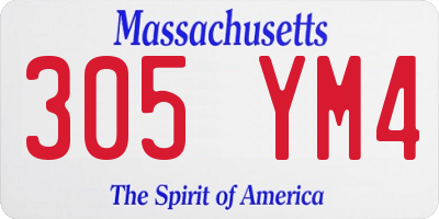 MA license plate 305YM4