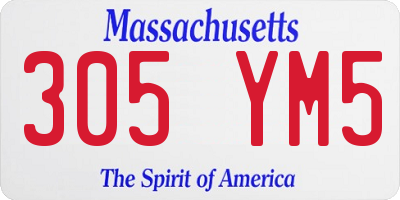 MA license plate 305YM5