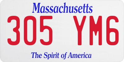 MA license plate 305YM6