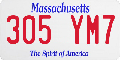 MA license plate 305YM7