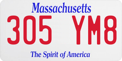 MA license plate 305YM8