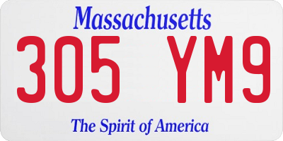 MA license plate 305YM9