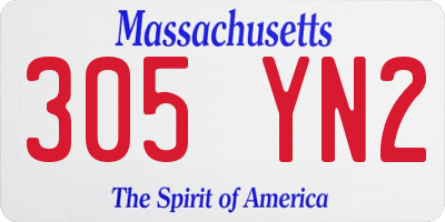 MA license plate 305YN2