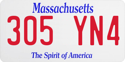 MA license plate 305YN4
