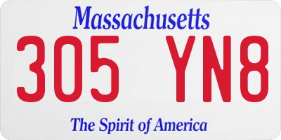 MA license plate 305YN8