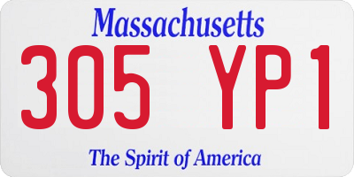 MA license plate 305YP1