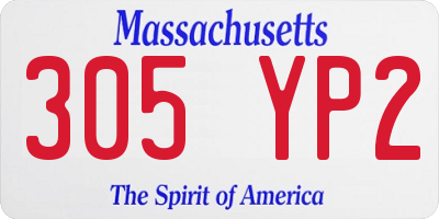 MA license plate 305YP2