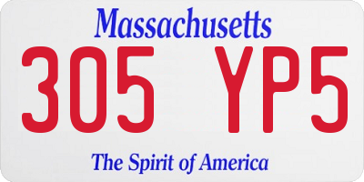 MA license plate 305YP5