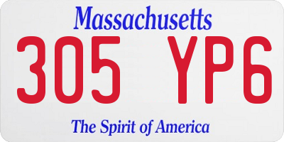 MA license plate 305YP6