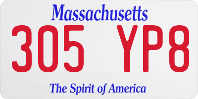 MA license plate 305YP8