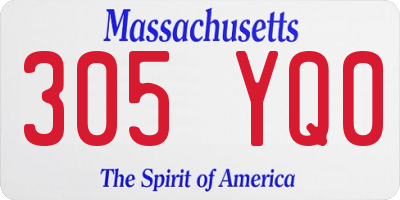MA license plate 305YQ0