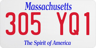MA license plate 305YQ1