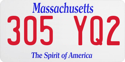 MA license plate 305YQ2