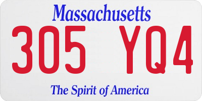 MA license plate 305YQ4