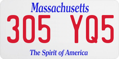 MA license plate 305YQ5