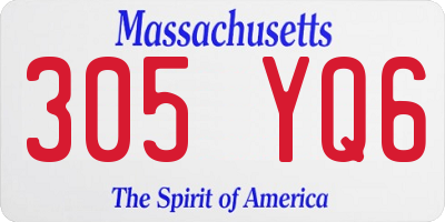 MA license plate 305YQ6
