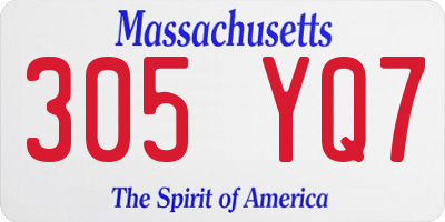 MA license plate 305YQ7