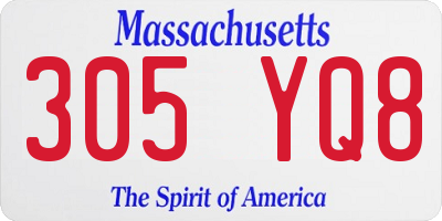 MA license plate 305YQ8