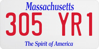 MA license plate 305YR1