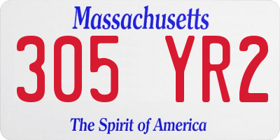 MA license plate 305YR2