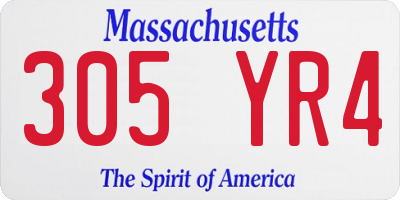 MA license plate 305YR4