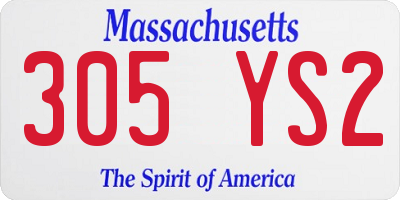 MA license plate 305YS2