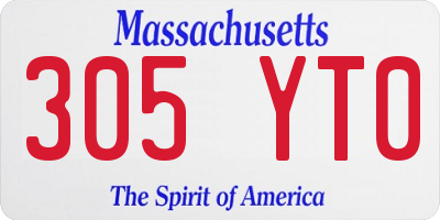 MA license plate 305YT0