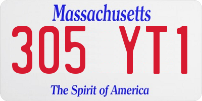 MA license plate 305YT1