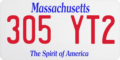 MA license plate 305YT2