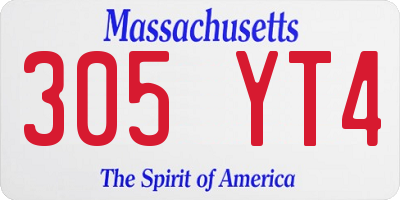 MA license plate 305YT4