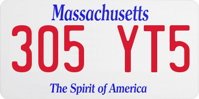 MA license plate 305YT5